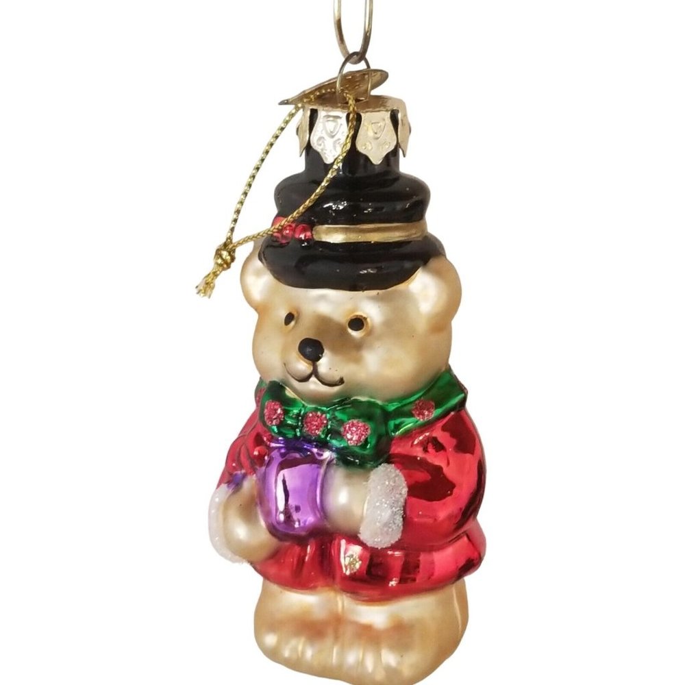 Bear Christmas Ornament Hand Blown Glass Thomas Pacconi Classics 2003 Holiday